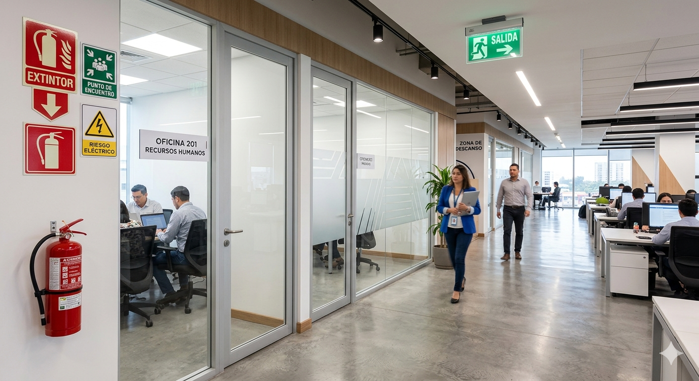 Sistema de señalización interior para edificio corporativo