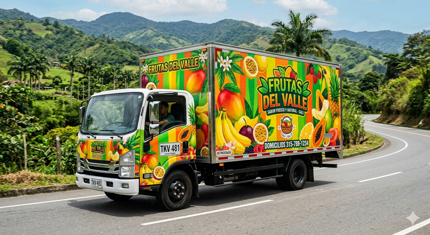 Rotulación completa de vehículo comercial con vinilos de alta calidad